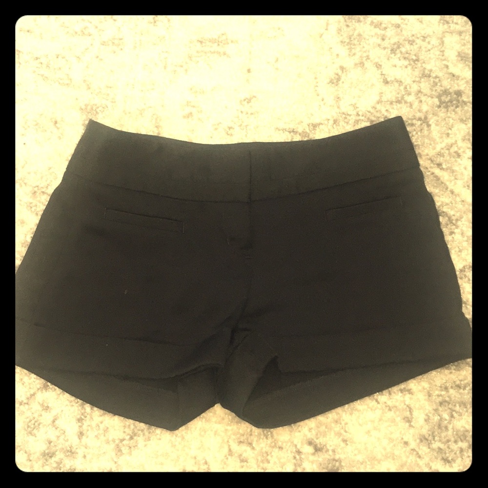 Black silk looking tuxedo shorts from Express.